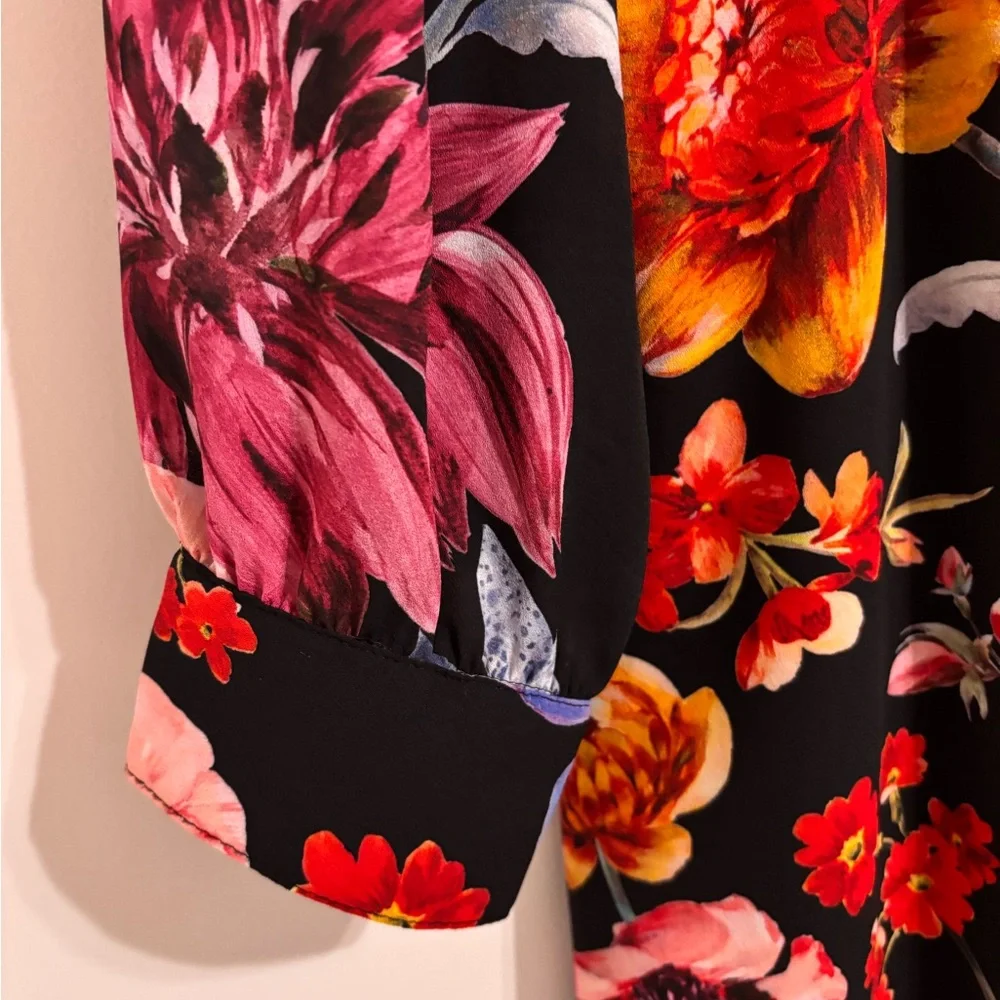 J.crew Tie-Neck Midnight Dutch Floral Fit & Flare Dress - Picture 5 of 12